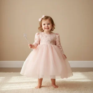 Robe rose anniversaire bébé fille