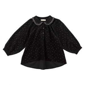 Blouse Claudie velours petits pois