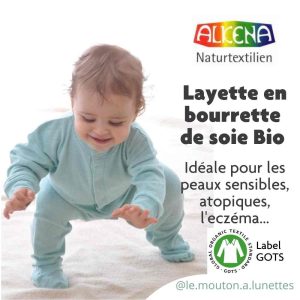 Pyjama bébé en bourrette de soie bio - ALKENA