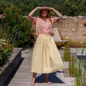 Jupe Hanae vichy jaune