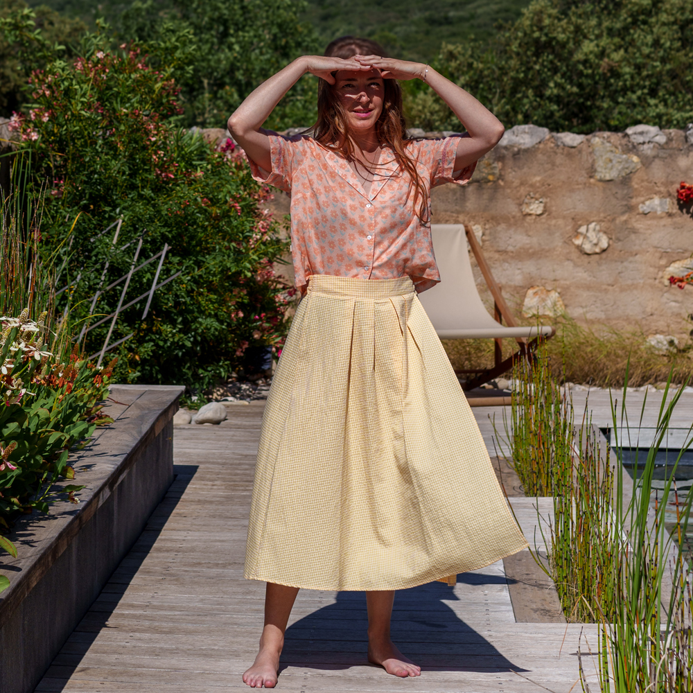 Jupe Hanae vichy jaune – Image 2