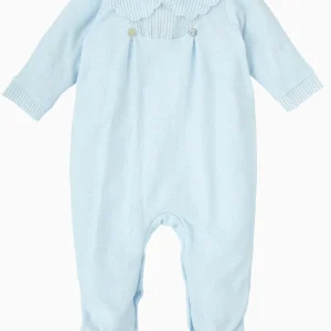 Pyjama bébé garçon à col fantaisie – Bleu pâle