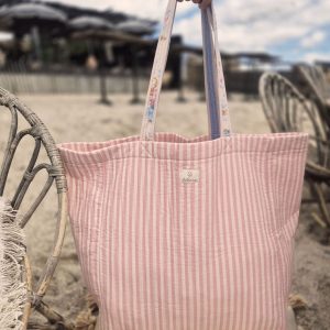 Family bag rayé rose