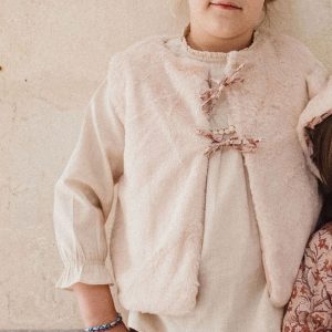 Gilet Lucien sans manches fourrure rose