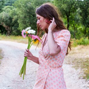 Robe Suzanne fleur grenade