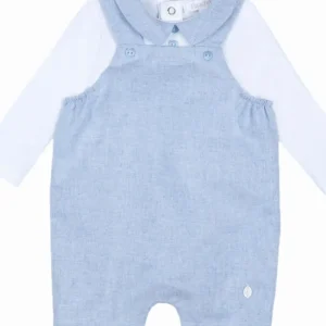 Combinaison bébé effet salopette courte – Bleu