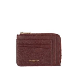 Club - Porte monnaie/carte plat bordeaux