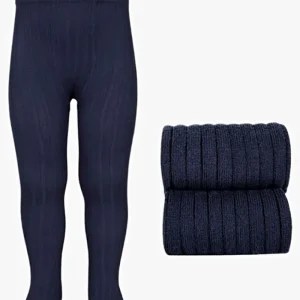 Collant bébé côtelé – Bleu marine