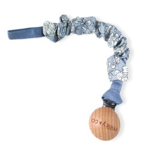 Attache tétine liberty bleu