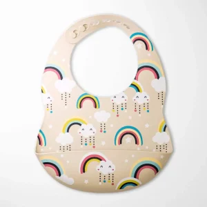 Waterproof Rainbow Baby Bib - BPA-Free Silicone Food Catcher