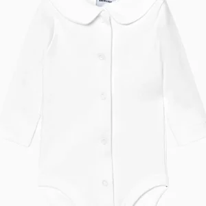 Body de naissance manches longues à col – Blanc