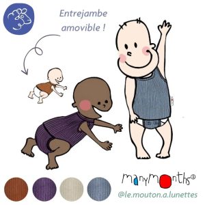 Body débardeur évolutif en laine mérinos - ManyMonths