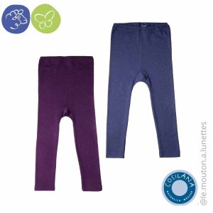 Leggings enfant en laine mérinos et soie - COSILANA