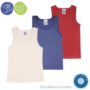 Débardeur enfant en laine mérinos bio et soie - COSILANA