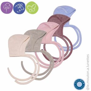 Bonnet bébé - béguin en coton, laine et soie - Cosilana