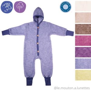 Combinaison bébé en laine polaire bio - COSILANA