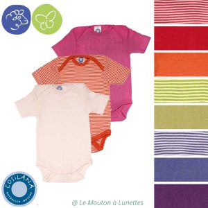 Body bébé laine et soie manches courtes - COSILANA
