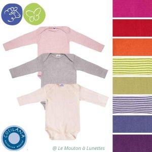 Body bébé laine et soie manches longues - COSILANA
