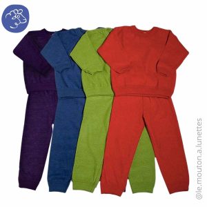 Pyjama 2 pièces garçon et fille en laine bouclette - COSILANA