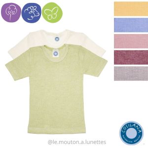 T-shirt enfant en coton laine soie manches courtes - COSILANA