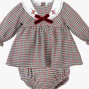 Ensemble bébé fille robe courte et bloomer tartan – Bordeaux