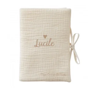 Protège carnet de santé ivoire personnalisé