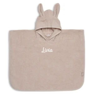 Poncho de bain lapin rose