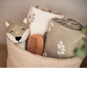 Lange gaze de Coton large 115x115cm Twig Olive Green (lot de 2)