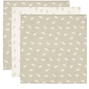 Lange gaze de Coton small 70x70cm Twig Olive Green (Lot de 3)