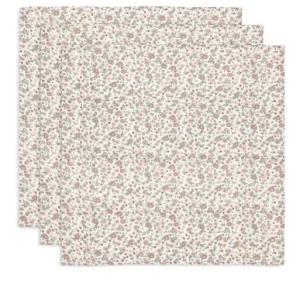 Langes gaze de coton retro flower 70 x 70 cm (Lot de 3)