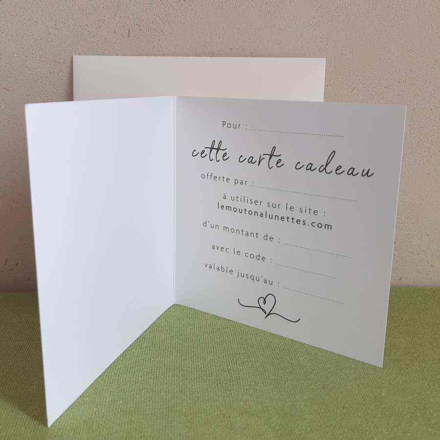 La jolie Carte Cadeau en papier - Le Mouton à Lunettes – Image 3