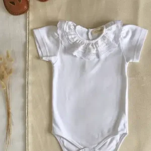 Body manches courtes avec col dentelle – Scarlett