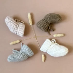 Chaussons en laine – point mousse