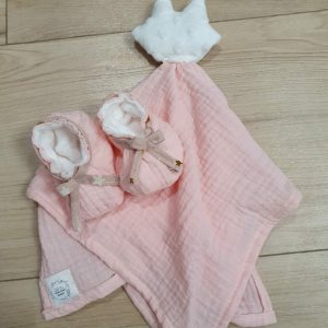Ensemble naissance chausson et doudou
