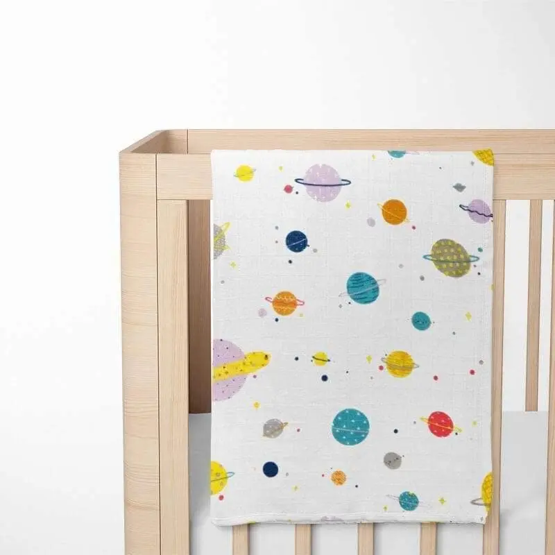 Colored Universe Bamboo Baby Blanket - Soft Hypoallergenic – Image 6