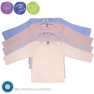 Haut manches longues coton laine et soie bébé - COSILANA