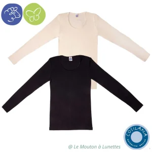 Tricot manches longues femme en laine et soie - COSILANA