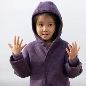 Veste en laine bouillie bio avec boutons - DISANA bébé et enfant