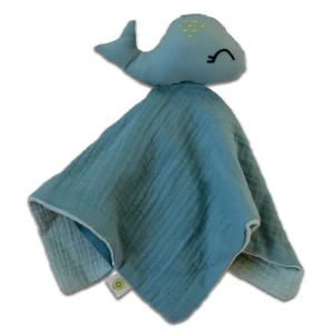 Doudou en Coton Bio Baleine Bleu