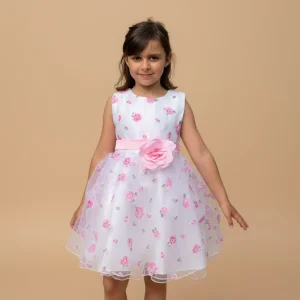 Robe princesse bébé - Fleur Rose