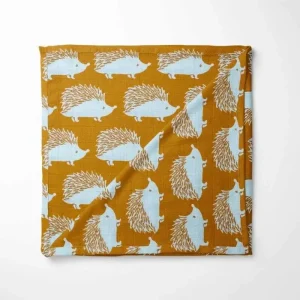 Autumn Hedgehog Organic Cotton Baby Blanket