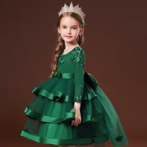 Robe de soirée fille verte