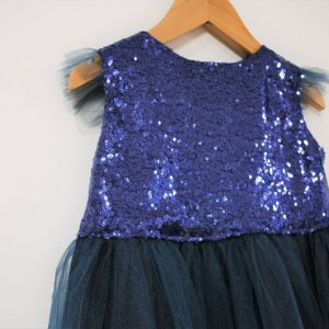 Robe de fête enfant brillante à sequins – Rouge, bleu ou doré – 2 à 6 ans