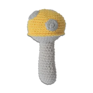 Hochet en Crochet Champignon Jaune
