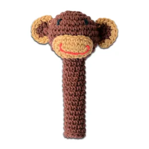 Hochet en Crochet Singe Marron