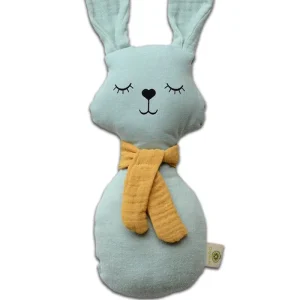 Hochet en Coton Bio Lapin Bleu