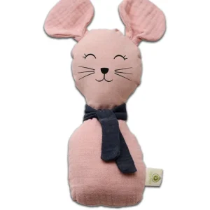 Hochet en Coton Bio Souris Rose