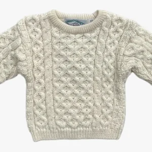 Pull bébé garçon traditionnel – Pure laine mérinos – Ecru