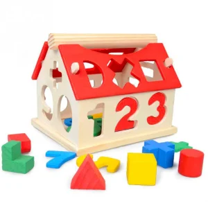 Jeu éducatif maison en bois