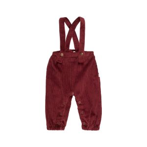 Salopette bébé Léo velours framboise